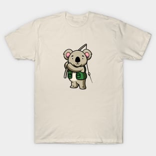 Cute Koala Fishing Illustration T-Shirt